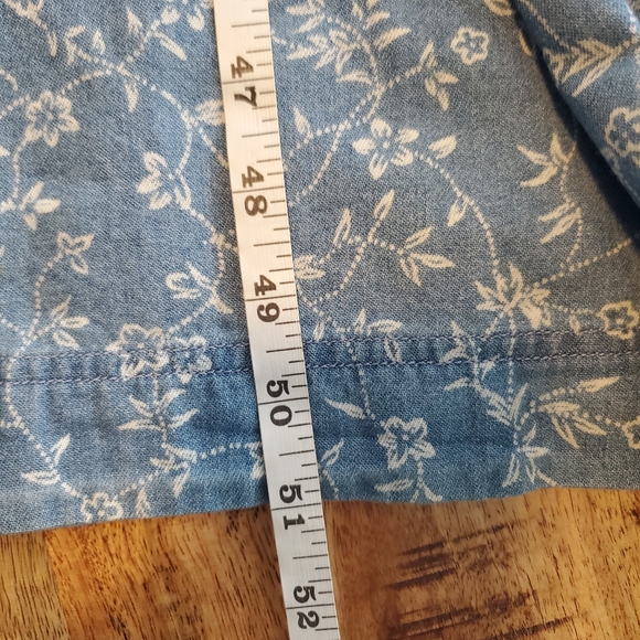 Casey & Max Blue Floral Denim Overall Dress - Size XL - Picture 14 of 16